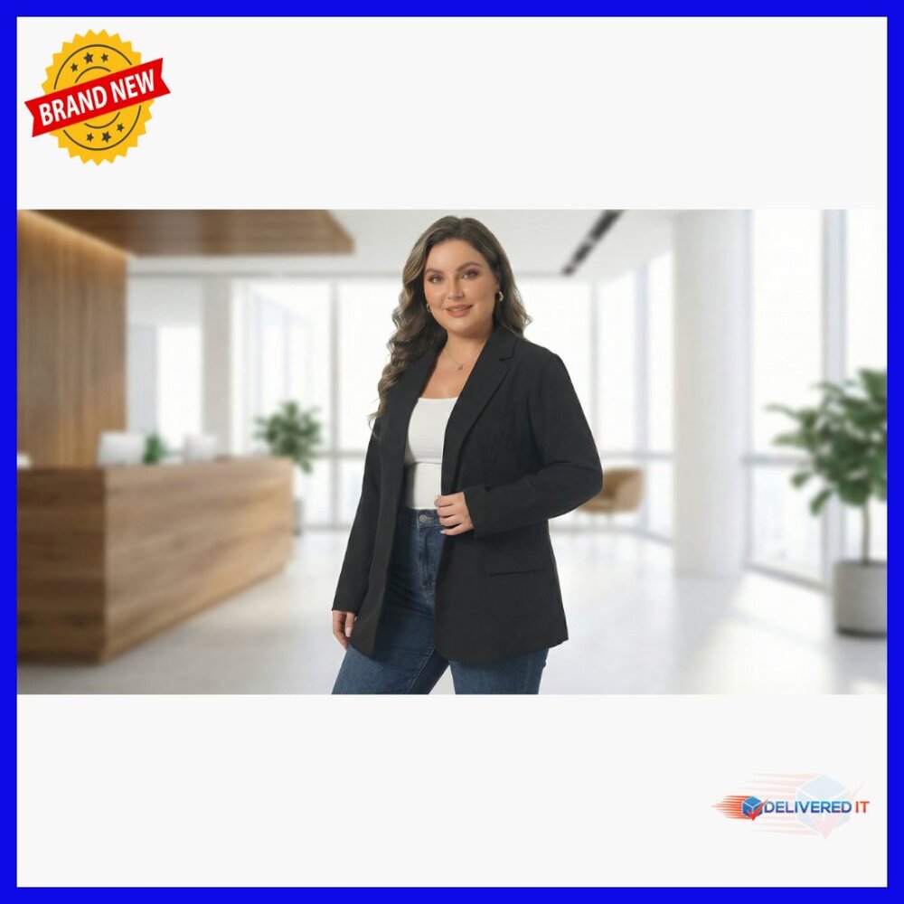 Plus Size Blazer Lapel Button Work Office Profess… - image 6